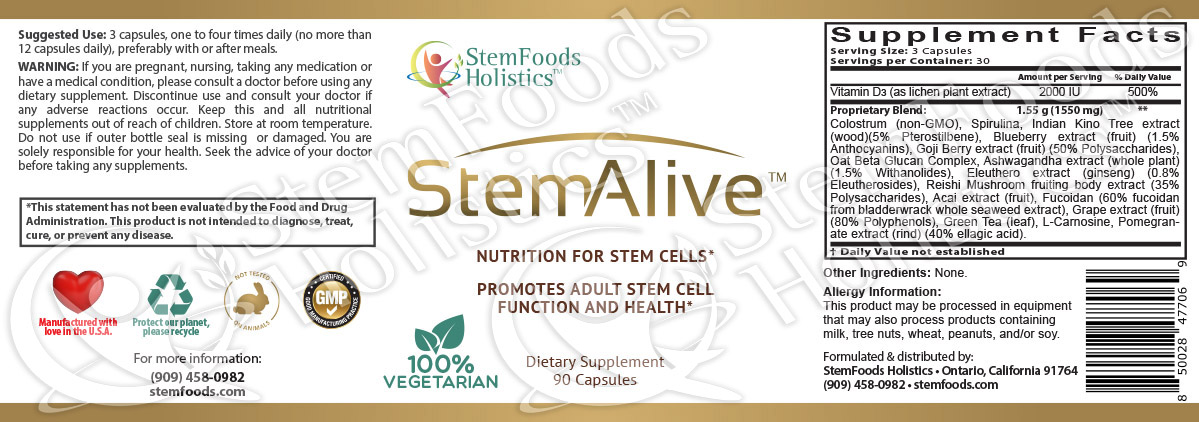 StemAlive label